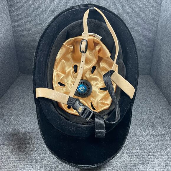 Troxel Grand Prix Gold II Equestrian Riding Helmet Small Black Velvet Show - Picture 5 of 10